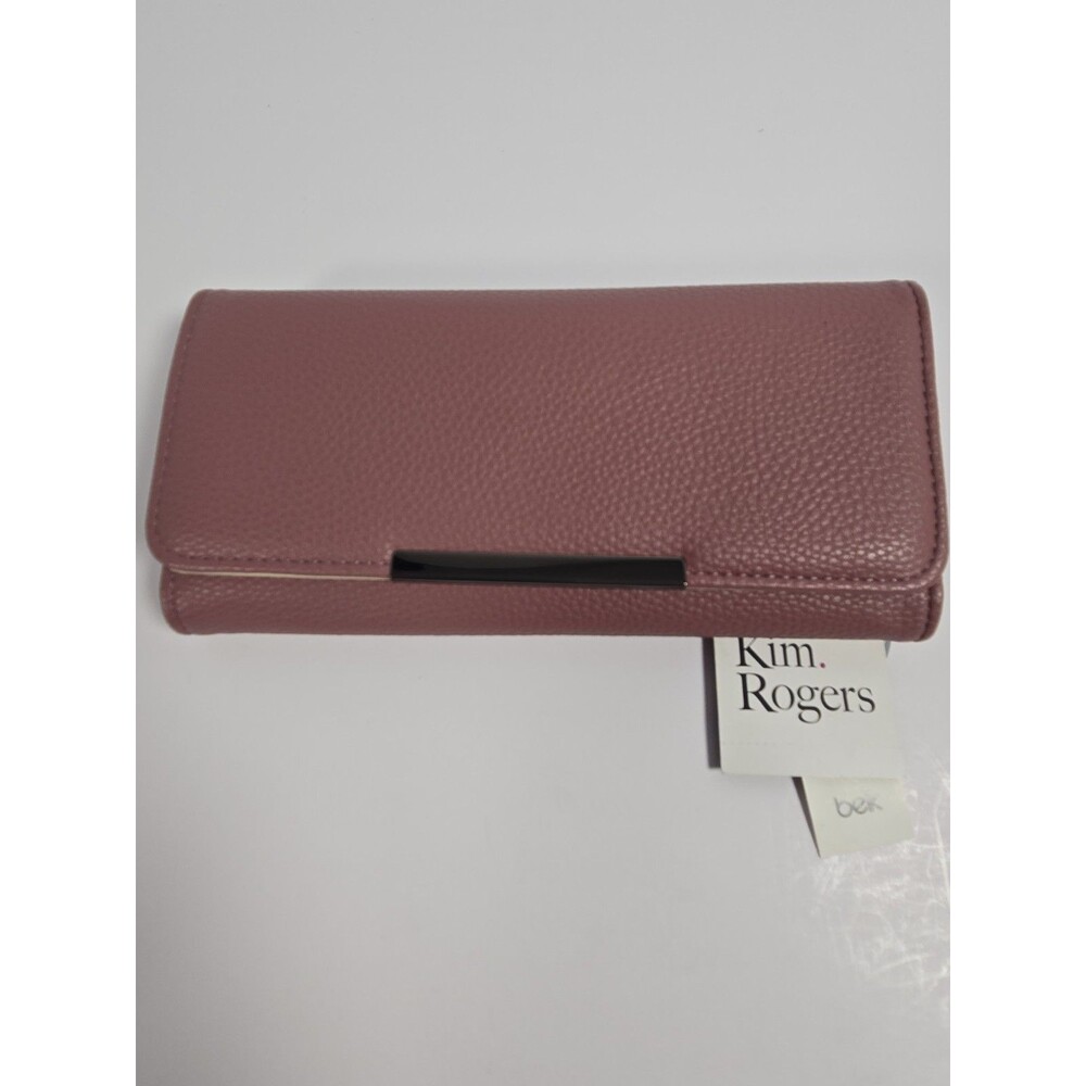 Kim Rogers Filemaster Wallet Plum Vegan Leather NWT Silvadur Antimicrobial